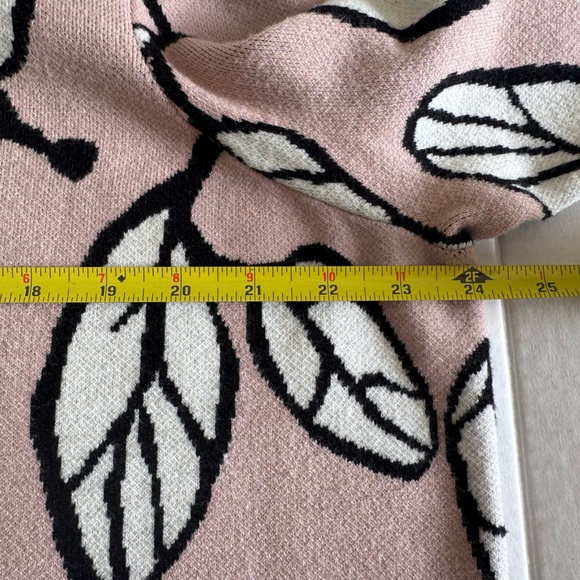 PUFF SLEEVE SWEATER. ANNE KLEIN PULLOVER SWEATER PINK AND JACQUARD. SIZE XL - Picture 12 of 16